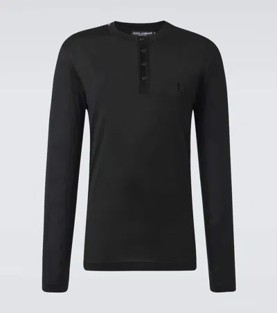 DOLCE & GABBANA SILK HENLEY SHIRT
