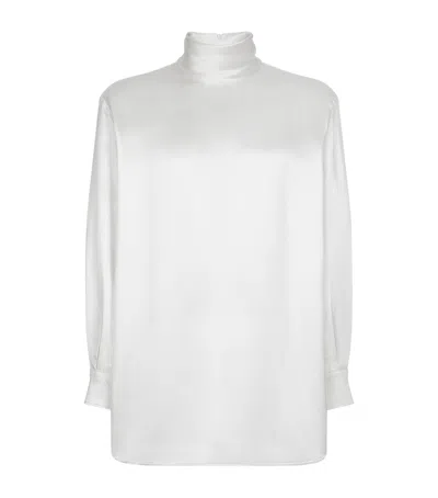 DOLCE & GABBANA SILK HIGH-NECK SHIRT