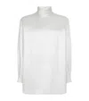 Dolce & Gabbana Dolce&gabbana White Silk Turtleneck In Multi