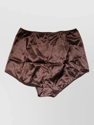 Dolce & Gabbana Silk High Waist Briefs In Multi