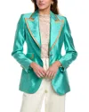 Shop Dolce & Gabbana Silk Jacket In Green
