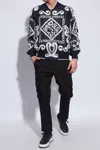 Dolce & Gabbana Logo-print Silk Bomber Jacket In Navy Blue