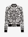 Dolce & Gabbana Silk All-over Print Bomber Jacket In Black