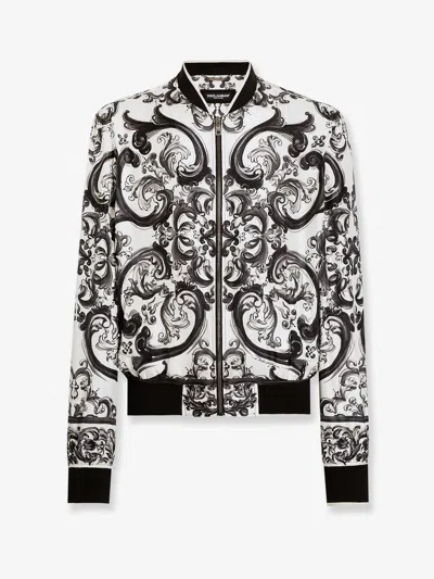 DOLCE & GABBANA SILK JACKET WITH MAIOLICA PRINT