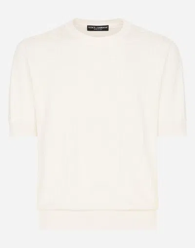 Dolce & Gabbana Knitted Short-sleeved T-shirt In White