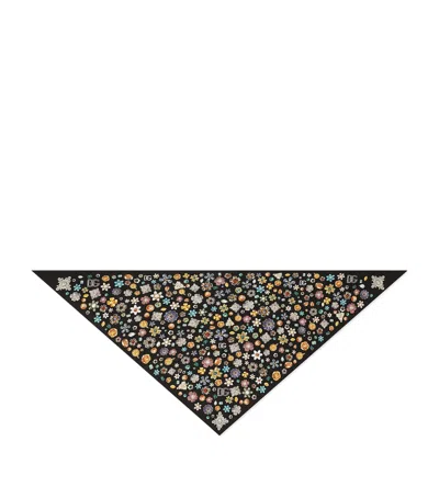 Dolce & Gabbana Silk Jewellery Print Triangle Scarf In Multi