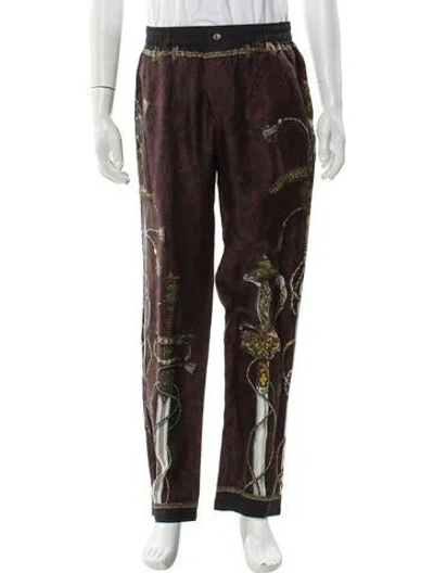 Pre-owned Dolce & Gabbana Silk Joggers In Brown