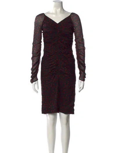 Pre-owned Dolce & Gabbana Silk Knee-length Dress In Black