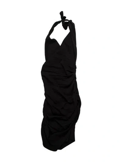 Pre-owned Dolce & Gabbana Silk Knee-length Dress In Black