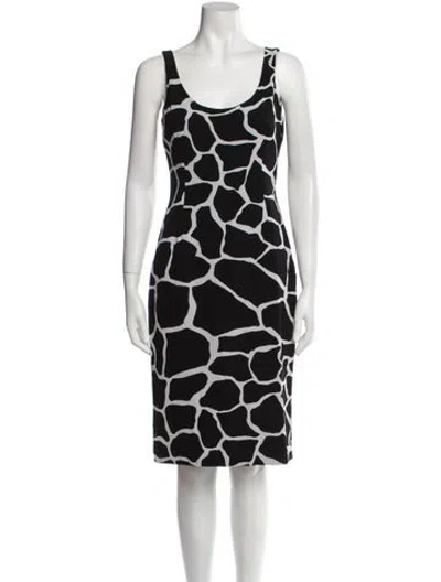 Pre-owned Dolce & Gabbana Silk Knee-length Dress In Black
