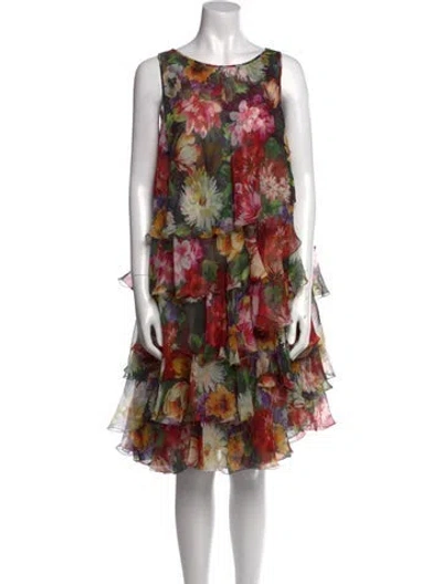 Pre-owned Dolce & Gabbana Silk Knee-length Dress In Black