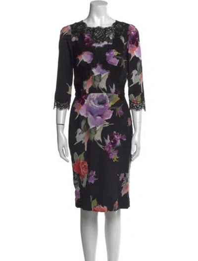 Pre-owned Dolce & Gabbana Silk Knee-length Dress In Black