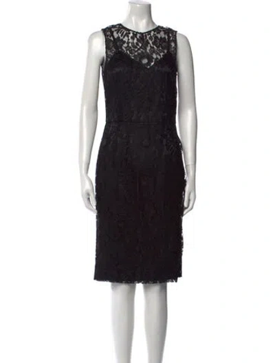 Pre-owned Dolce & Gabbana Silk Knee-length Dress In Black