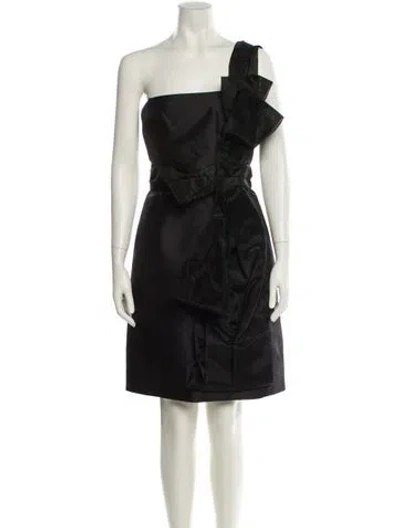 Pre-owned Dolce & Gabbana Silk Knee-length Dress In Black