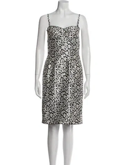 Pre-owned Dolce & Gabbana Silk Knee-length Dress In Black
