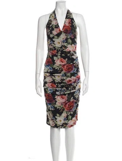Pre-owned Dolce & Gabbana Silk Knee-length Dress In Black