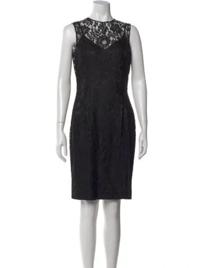 Pre-owned Dolce & Gabbana Silk Knee-length Dress In Black