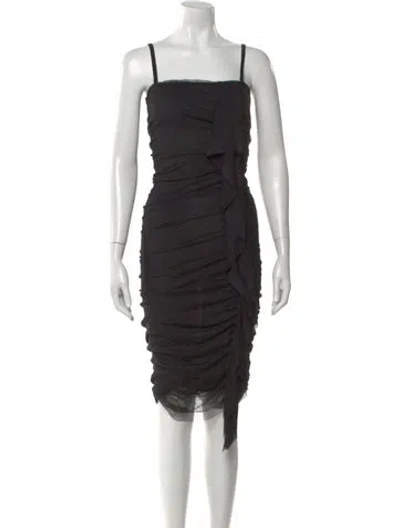 Pre-owned Dolce & Gabbana Silk Knee-length Dress In Black