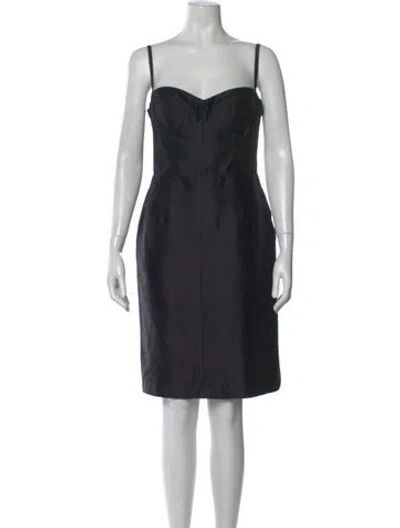 Pre-owned Dolce & Gabbana Silk Knee-length Dress In Black