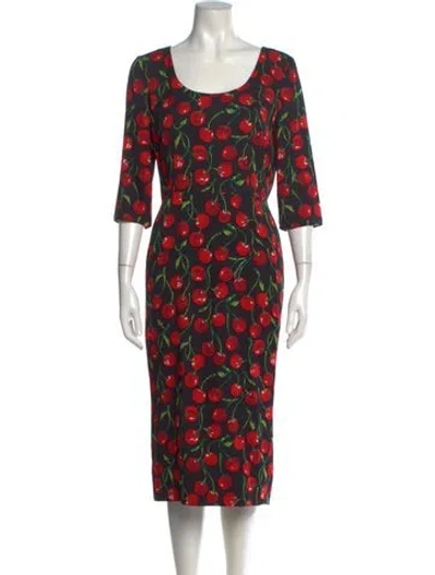 Pre-owned Dolce & Gabbana Silk Knee-length Dress In Black