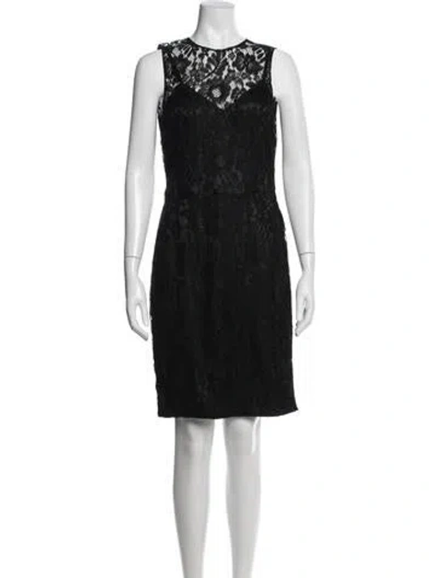 Pre-owned Dolce & Gabbana Silk Knee-length Dress In Black