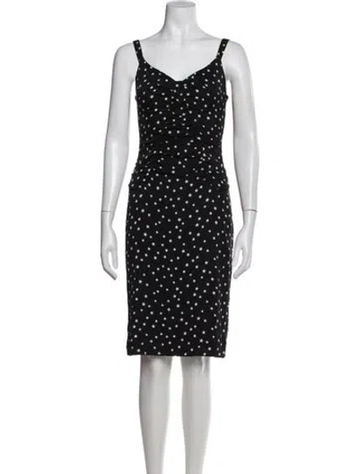 Pre-owned Dolce & Gabbana Silk Knee-length Dress In Black