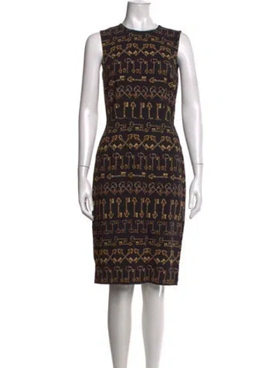 Pre-owned Dolce & Gabbana Silk Knee-length Dress In Black