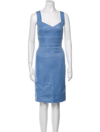 Pre-owned Dolce & Gabbana Silk Knee-length Dress In Blue