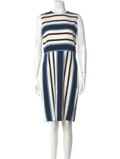 Pre-owned Dolce & Gabbana Silk Knee-length Dress In Blue