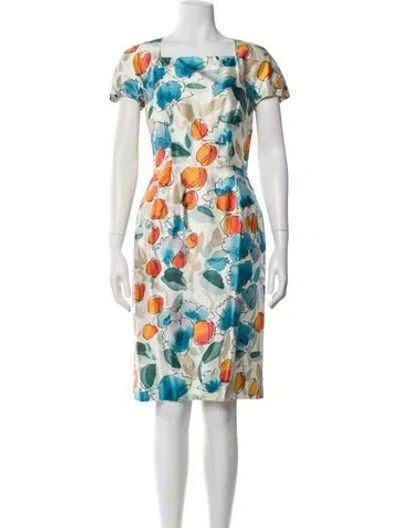 Pre-owned Dolce & Gabbana Silk Knee-length Dress In Blue