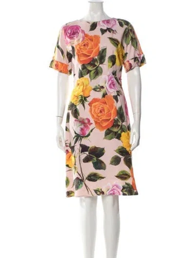 Pre-owned Dolce & Gabbana Silk Knee-length Dress In Blue