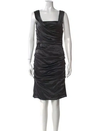 Pre-owned Dolce & Gabbana Silk Knee-length Dress In Gray