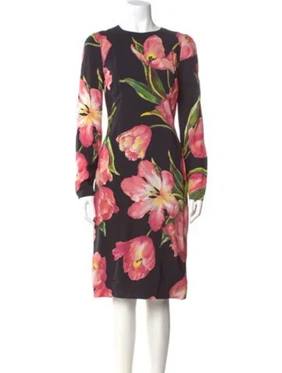 Pre-owned Dolce & Gabbana Silk Knee-length Dress In Multi