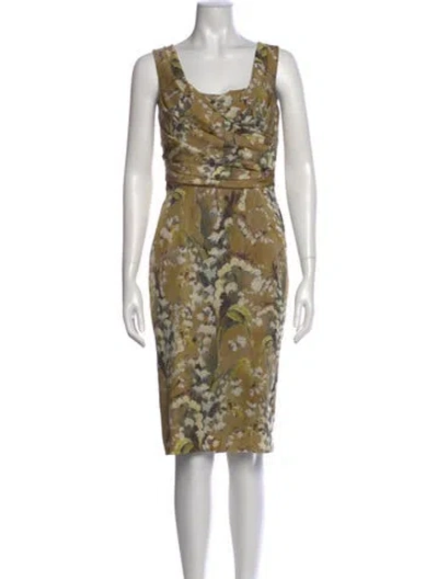 Pre-owned Dolce & Gabbana Silk Knee-length Dress In Neutral