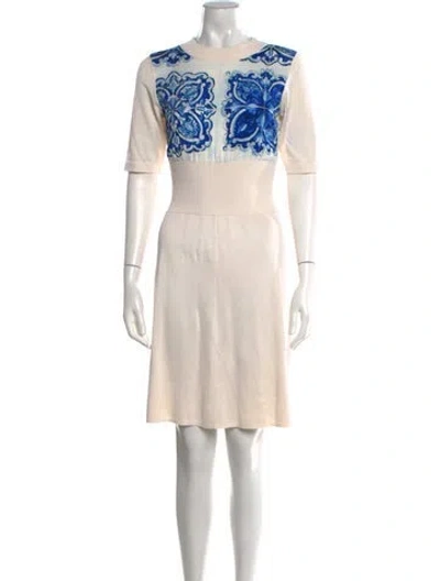 Pre-owned Dolce & Gabbana Silk Knee-length Dress In Neutral