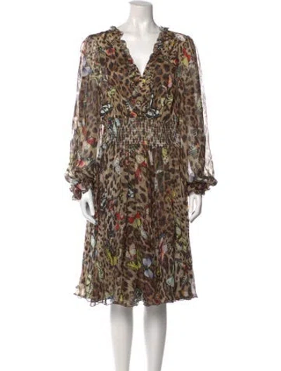 Pre-owned Dolce & Gabbana Silk Knee-length Dress In Neutral