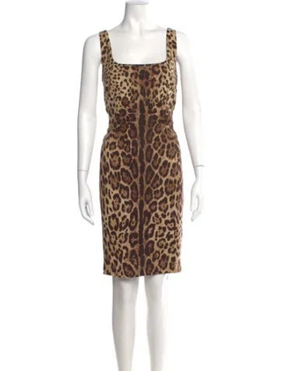 Pre-owned Dolce & Gabbana Silk Knee-length Dress In Neutral