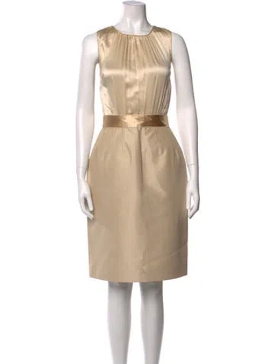 Pre-owned Dolce & Gabbana Silk Knee-length Dress In Neutral