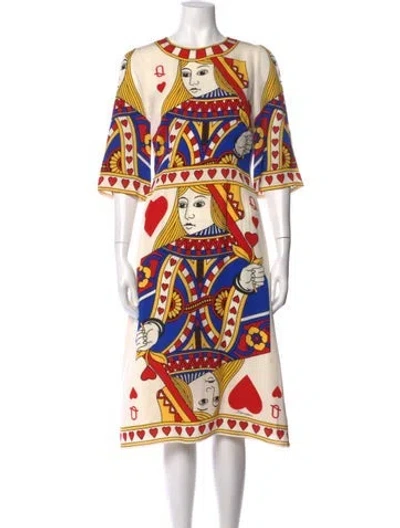 Pre-owned Dolce & Gabbana Silk Knee-length Dress In Neutral