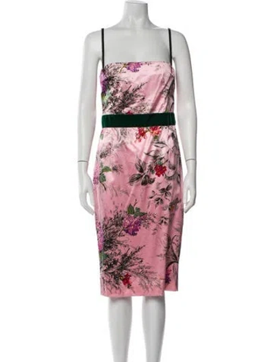 Pre-owned Dolce & Gabbana Silk Knee-length Dress In Pink