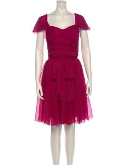 Pre-owned Dolce & Gabbana Silk Knee-length Dress In Pink