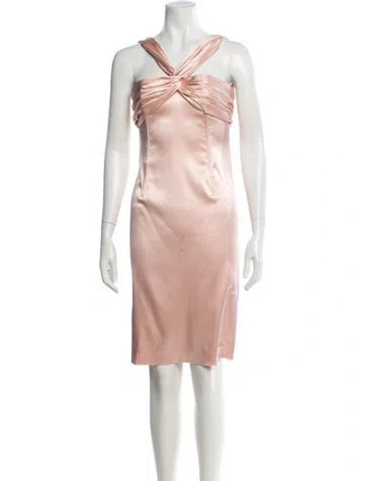 Pre-owned Dolce & Gabbana Silk Knee-length Dress In Pink