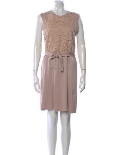 Pre-owned Dolce & Gabbana Silk Knee-length Dress In Purple