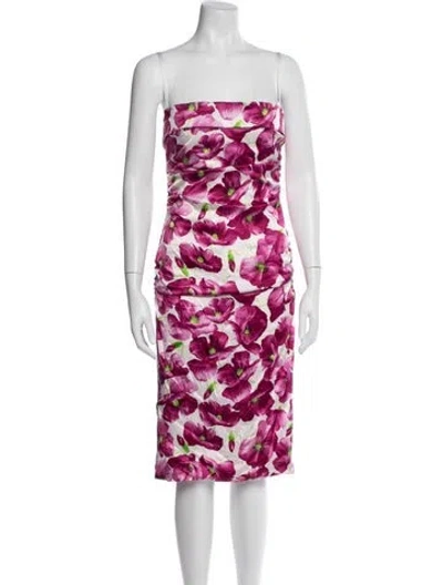 Pre-owned Dolce & Gabbana Silk Knee-length Dress In Purple