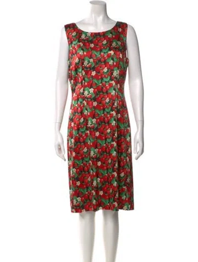Pre-owned Dolce & Gabbana Silk Knee-length Dress In Red