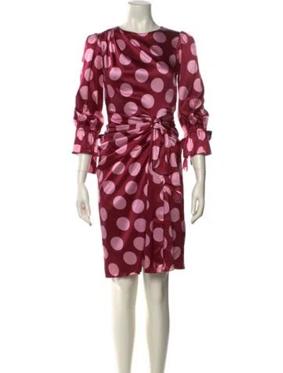 Pre-owned Dolce & Gabbana Silk Knee-length Dress W/ Tags In Pink