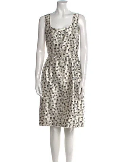 Pre-owned Dolce & Gabbana Silk Knee-length Dress In White