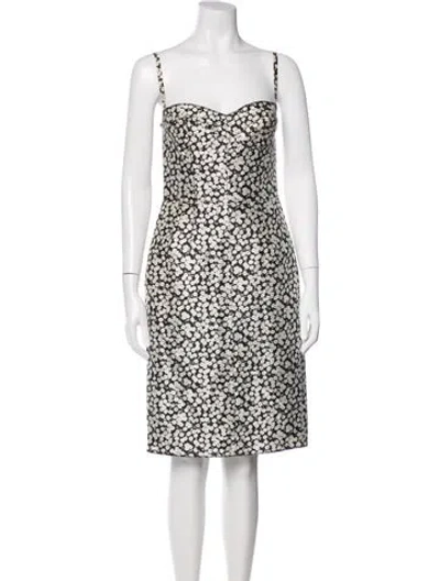 Pre-owned Dolce & Gabbana Silk Knee-length Dress In White