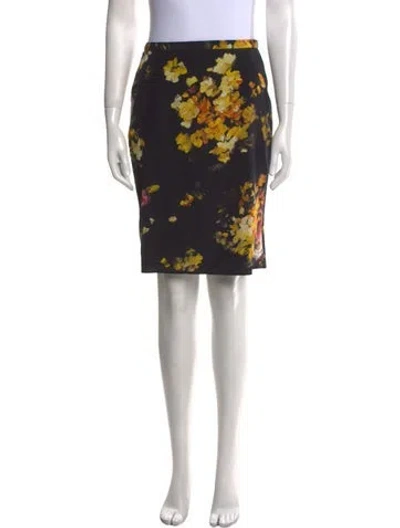 Pre-owned Dolce & Gabbana Silk Knee-length Skirt In Black