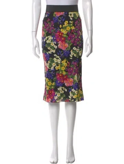 Pre-owned Dolce & Gabbana Silk Knee-length Skirt In Black